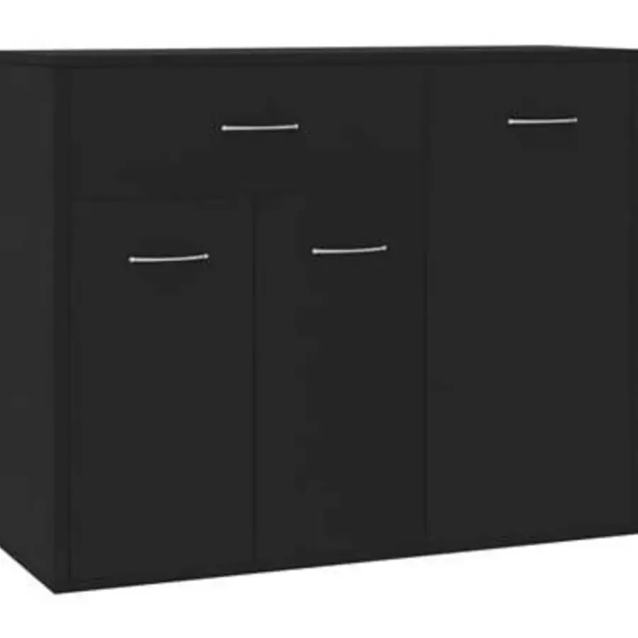vidaXL - Dressoir - Zwart - Bewerkt hout