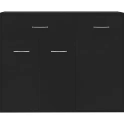 vidaXL - Dressoir - Zwart - Bewerkt hout