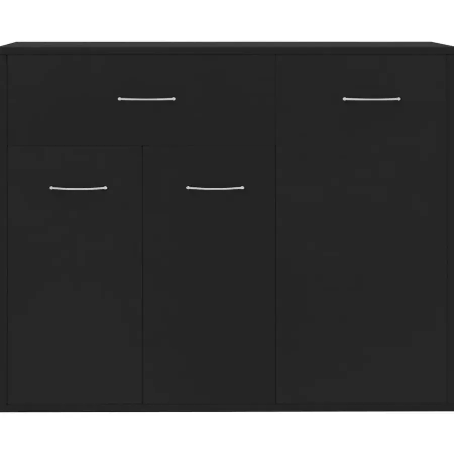vidaXL - Dressoir - Zwart - Bewerkt hout