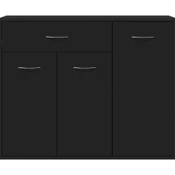 vidaXL - Dressoir - Zwart - Bewerkt hout