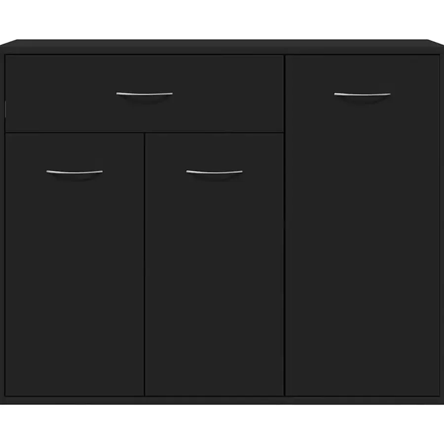 vidaXL - Dressoir - Zwart - Bewerkt hout