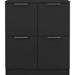 Dressoirs-vidaXL - Dressoir - Zwart - Bewerkt hout - 2 stuks