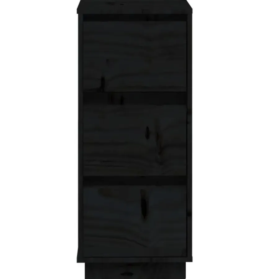 Ladekasten|Ladekasten-vidaXL - Dressoir - Zwart - Grenenhout - 2 stuks
