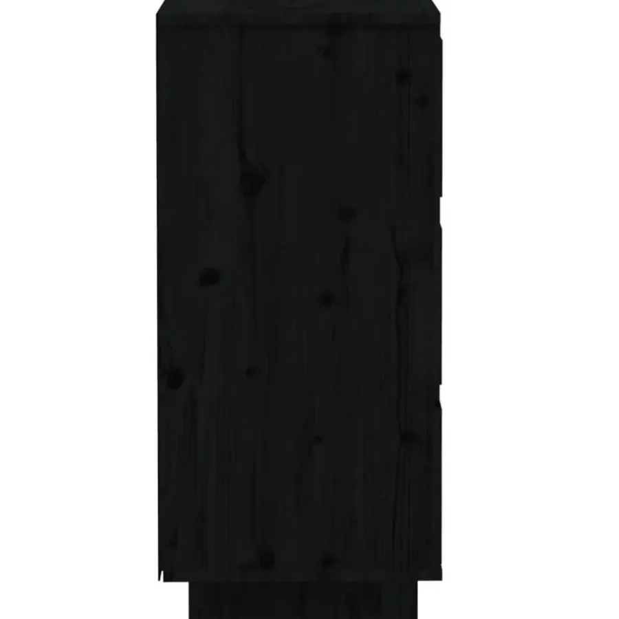 Ladekasten|Ladekasten-vidaXL - Dressoir - Zwart - Grenenhout - 2 stuks