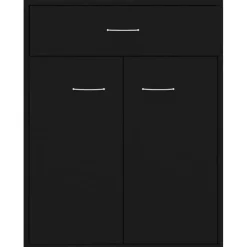 vidaXL - Dressoir - Zwart - Bewerkt hout