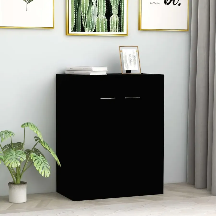 Dressoirs-vidaXL - Dressoir - Zwart - Bewerkt hout