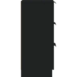 Dressoirs-vidaXL - Dressoir met 3 lades - Zwart - Bewerkt hout - 30x30x70 cm