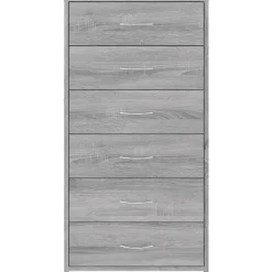 vidaXL - Dressoir met 6 lades - Grijs sonoma eiken - Bewerkt hout - 50x34x96 cm