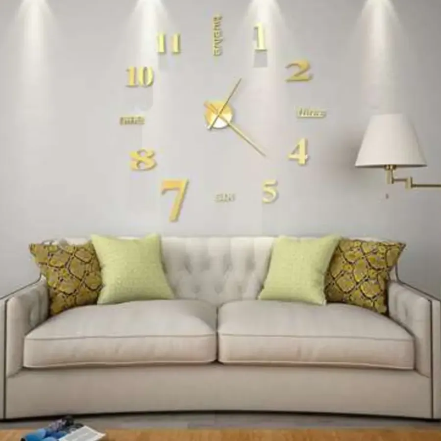 Klokken-vidaXL - 3d-wandklok - Goud - Acryl