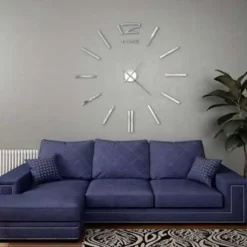 vidaXL - 3d-wandklok - Zilver - Acryl