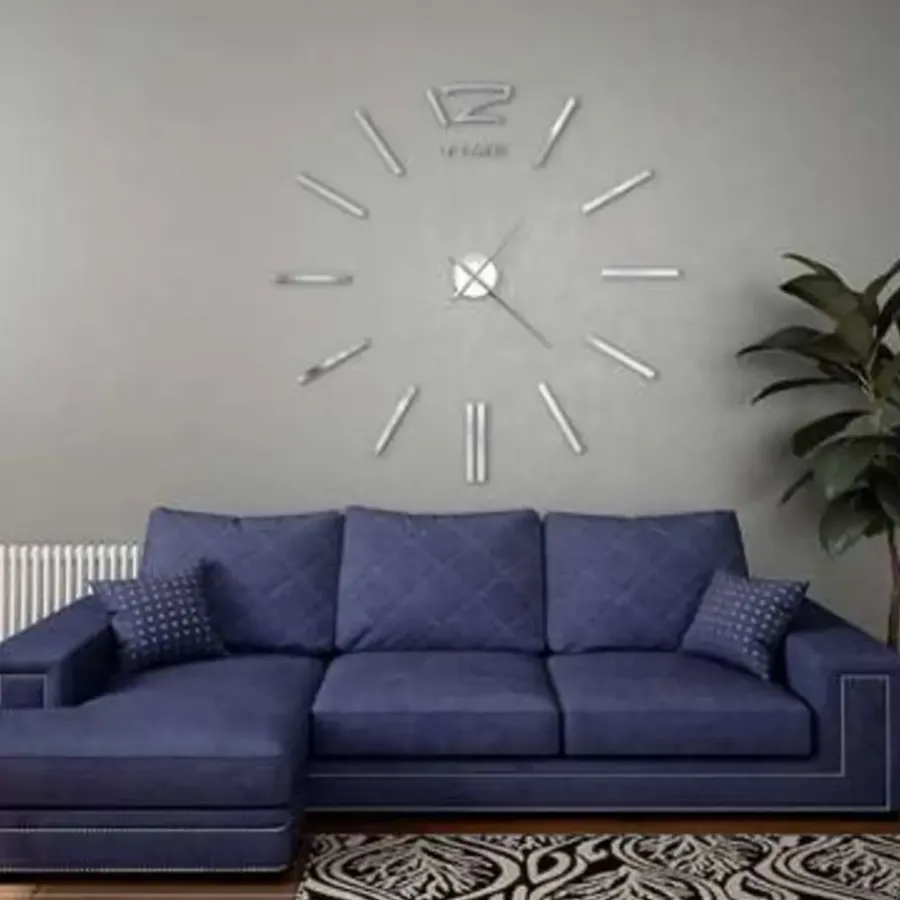 vidaXL - 3d-wandklok - Zilver - Acryl