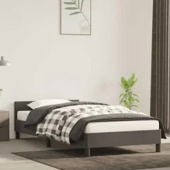 1-Persoons Bedden-vidaXL - Eenpersoonsbed frame - Donkergrijs - Fluweel - 80x200 cm