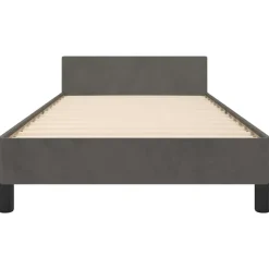 1-Persoons Bedden-vidaXL - Eenpersoonsbed frame - Donkergrijs - Fluweel - 80x200 cm