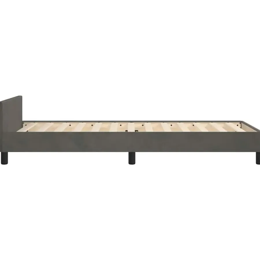 1-Persoons Bedden-vidaXL - Eenpersoonsbed frame - Donkergrijs - Fluweel - 80x200 cm