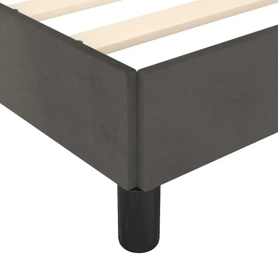 1-Persoons Bedden-vidaXL - Eenpersoonsbed frame - Donkergrijs - Fluweel - 80x200 cm
