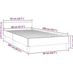 1-Persoons Bedden-vidaXL - Eenpersoonsbed frame - Donkergrijs - Fluweel - 80x200 cm