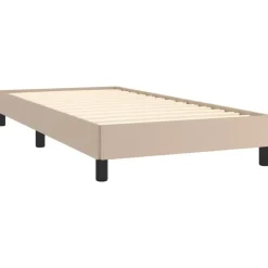 1-Persoons Bedden-vidaXL - Eenpersoonsbed frame - Cappuccinokleurig - Kunstleer - 90x190 cm