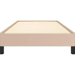 1-Persoons Bedden-vidaXL - Eenpersoonsbed frame - Cappuccinokleurig - Kunstleer - 90x190 cm