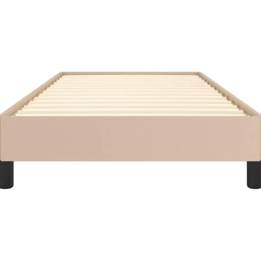 1-Persoons Bedden-vidaXL - Eenpersoonsbed frame - Cappuccinokleurig - Kunstleer - 90x190 cm