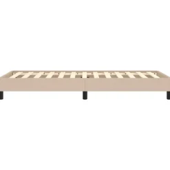 1-Persoons Bedden-vidaXL - Eenpersoonsbed frame - Cappuccinokleurig - Kunstleer - 90x190 cm