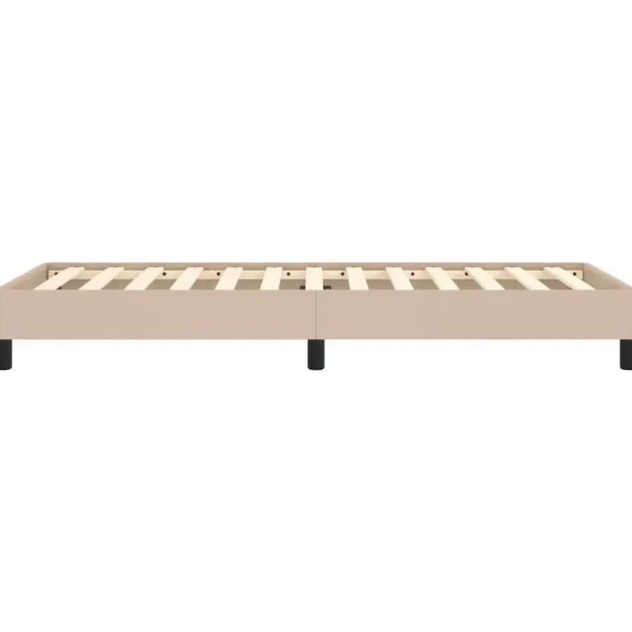 1-Persoons Bedden-vidaXL - Eenpersoonsbed frame - Cappuccinokleurig - Kunstleer - 90x190 cm