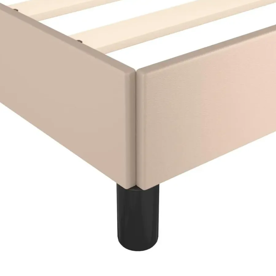 1-Persoons Bedden-vidaXL - Eenpersoonsbed frame - Cappuccinokleurig - Kunstleer - 90x190 cm