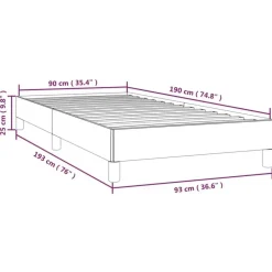 1-Persoons Bedden-vidaXL - Eenpersoonsbed frame - Cappuccinokleurig - Kunstleer - 90x190 cm