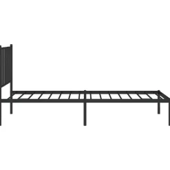 vidaXL - Eenpersoonsbed met hoofdbord - Zwart - Metaal - 80x200 cm