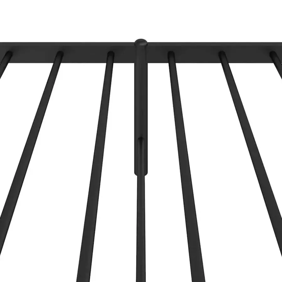 vidaXL - Eenpersoonsbed met hoofdbord - Zwart - Metaal - 80x200 cm