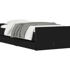 vidaXL - Eenpersoonsbed met lades - Zwart - 90x200 cm