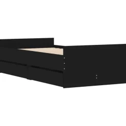 vidaXL - Eenpersoonsbed met lades - Zwart - 90x200 cm