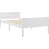1-Persoons Bedden-vidaXL - Eenpersoonsbed met hoofdbord - Wit - Massief grenenhout - 90x200 cm