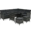 vidaXL - Eethoek - Grijs - Poly rattan