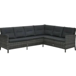 vidaXL - Eethoek - Grijs - Poly rattan