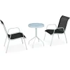 Bistro- & Balkonsets-vidaXL - Eethoek Voor Buiten - Zwart - Staal - 3 stuks