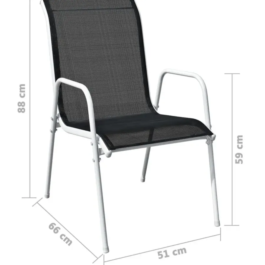 Bistro- & Balkonsets-vidaXL - Eethoek Voor Buiten - Zwart - Staal - 3 stuks