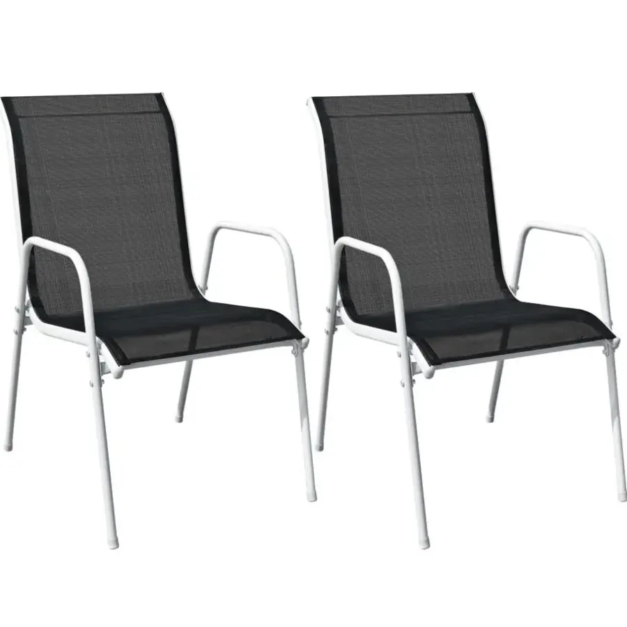 Bistro- & Balkonsets-vidaXL - Eethoek Voor Buiten - Zwart - Staal - 3 stuks