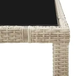 Tuinsets-vidaXL - Eethoek Voor Buiten - Beige - Poly rattan - 150 cm tafellengte