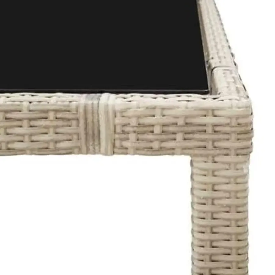 Tuinsets-vidaXL - Eethoek Voor Buiten - Beige - Poly rattan - 150 cm tafellengte