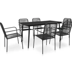 vidaXL - Eetset - Zwart - Staal