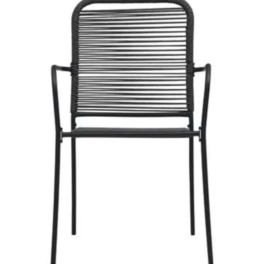 vidaXL - Eetset - Zwart - Staal