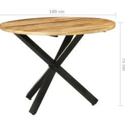 vidaXL - Eettafel - Bruin - Hout - Ø 100 x 75 cm