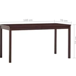 vidaXL - Eettafel - Bruin - Grenenhout - 140 x 70 x 73 cm