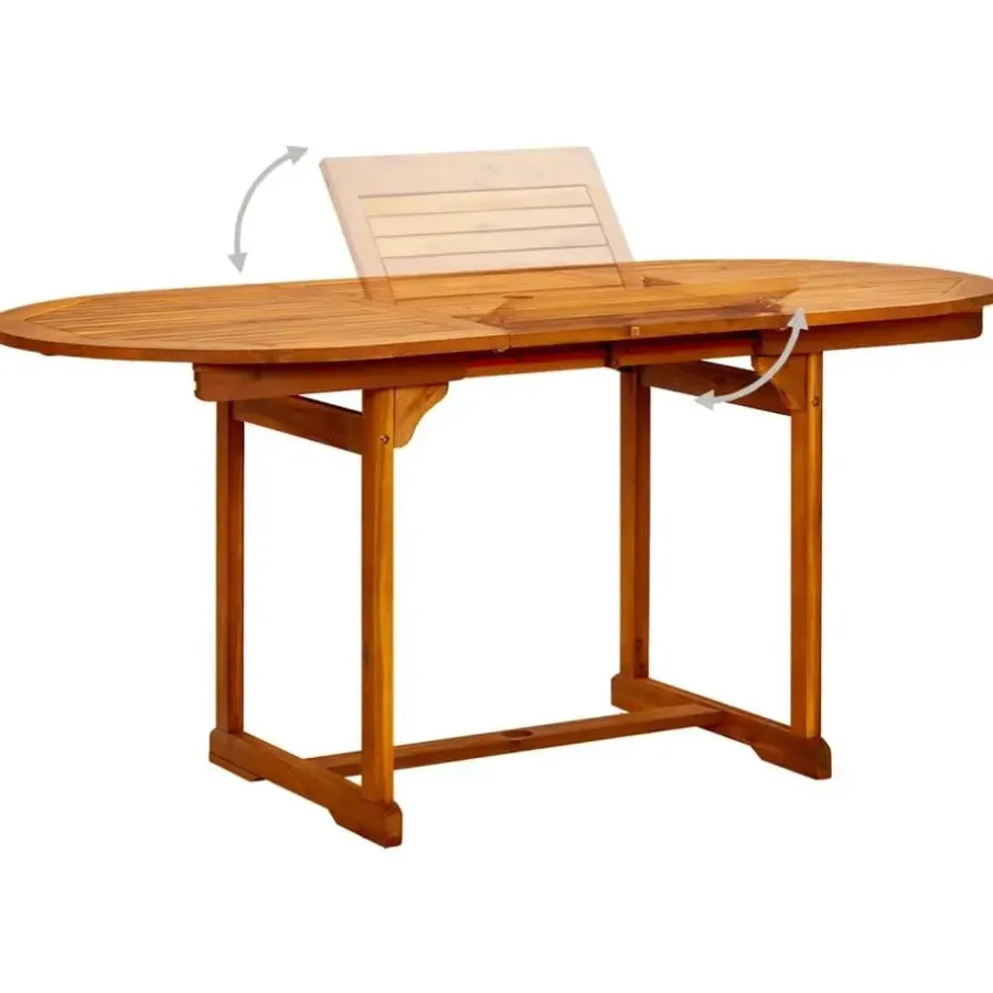 Tuintafels-vidaXL - Eettafel - Bruin - Acaciahout - 170 x 80 x 75 cm