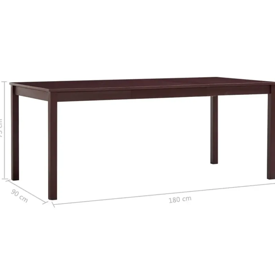 vidaXL - Eettafel - Bruin - Grenenhout - 180 x 90 x 73 cm