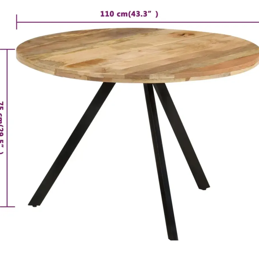 vidaXL - Eettafel - Bruin - Hout - Ø 110 x 75 cm