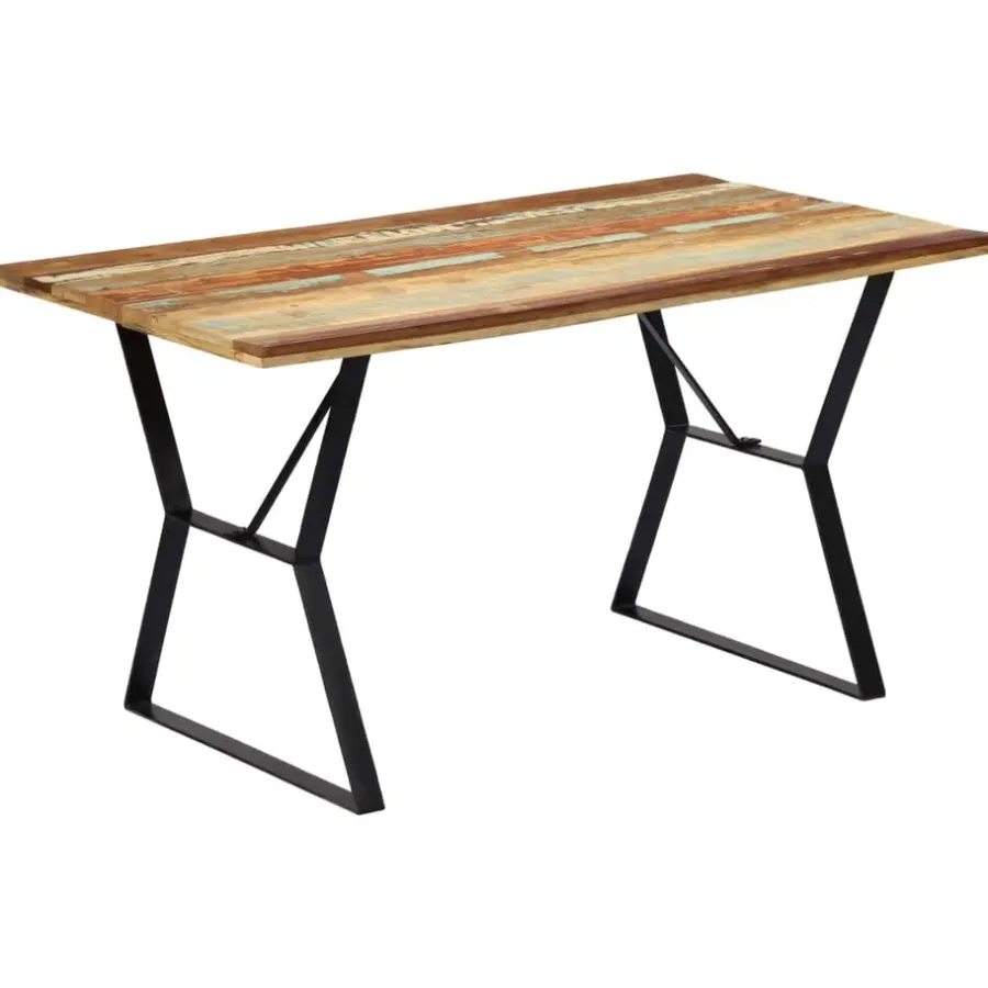 Industriële Eettafels-vidaXL - Eettafel - Multikleur - Hout - 140 x 80 x 76 cm