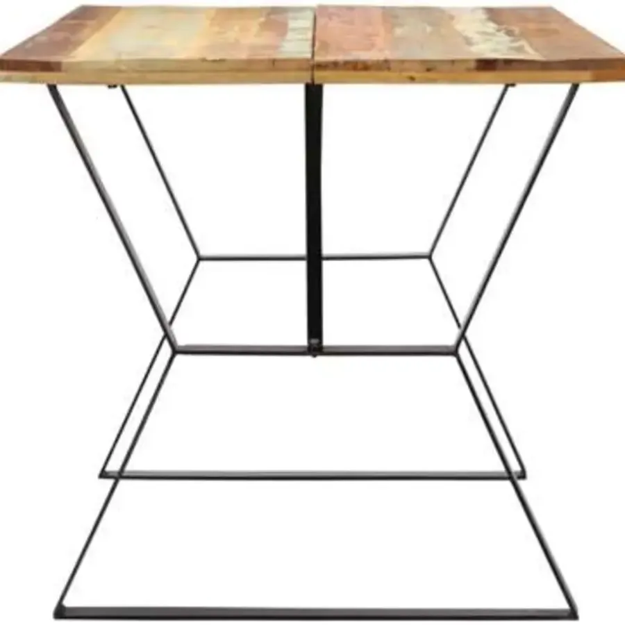 Industriële Eettafels-vidaXL - Eettafel - Multikleur - Hout - 140 x 80 x 76 cm