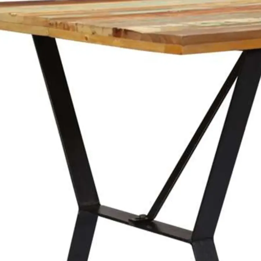 Industriële Eettafels-vidaXL - Eettafel - Multikleur - Hout - 140 x 80 x 76 cm