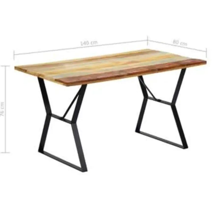 Industriële Eettafels-vidaXL - Eettafel - Multikleur - Hout - 140 x 80 x 76 cm